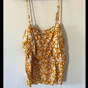 Old Navy Spaghetti Tank, Size XL, Orange & white floral